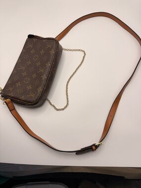 Louis Vuitton Brown Monogram Small Crossbody with Gold Chain